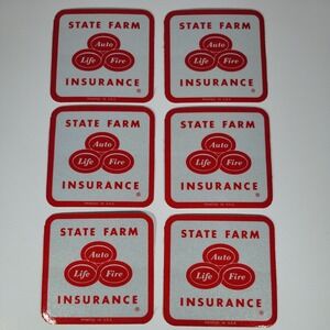 State Farm Insurance LARGE Reflective Bumper Stickers Decal‎ Lot Of 6 Vintage